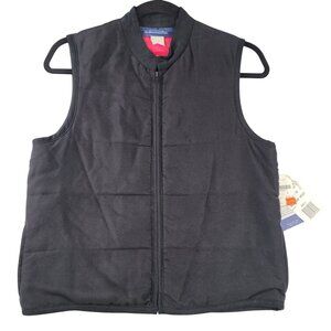 90s Catherine Stewart BellePointe Size S Quilted Zip Vest Deadstock New Black